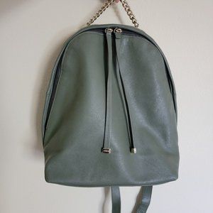 Furla Authentic Olive Backpack Genuine Leather Gold Chain Handle